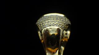 Men's 10K Diamond Cluster Oval Ring Yellow Gold 13g Size 10.5